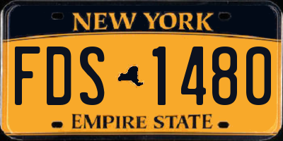 NY license plate FDS1480