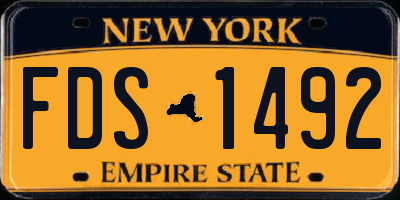 NY license plate FDS1492