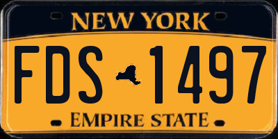 NY license plate FDS1497