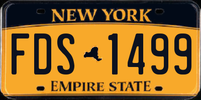NY license plate FDS1499