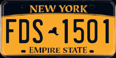 NY license plate FDS1501