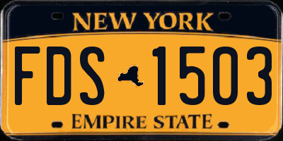 NY license plate FDS1503