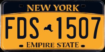 NY license plate FDS1507