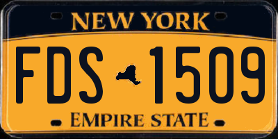 NY license plate FDS1509