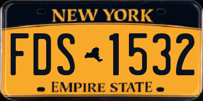 NY license plate FDS1532