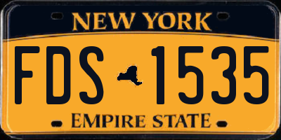NY license plate FDS1535