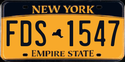 NY license plate FDS1547