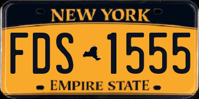 NY license plate FDS1555