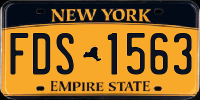 NY license plate FDS1563