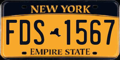 NY license plate FDS1567