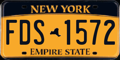 NY license plate FDS1572
