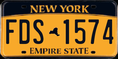 NY license plate FDS1574