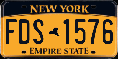 NY license plate FDS1576