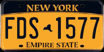 NY license plate FDS1577