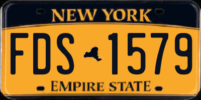 NY license plate FDS1579