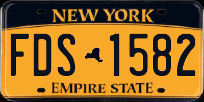 NY license plate FDS1582