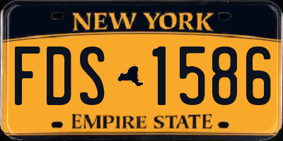NY license plate FDS1586
