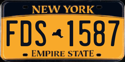 NY license plate FDS1587
