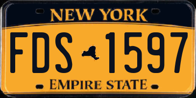 NY license plate FDS1597