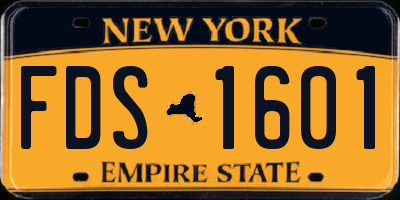 NY license plate FDS1601