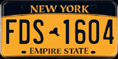 NY license plate FDS1604