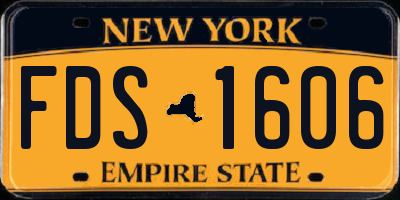 NY license plate FDS1606