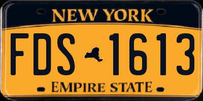 NY license plate FDS1613