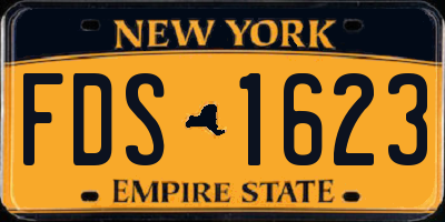 NY license plate FDS1623
