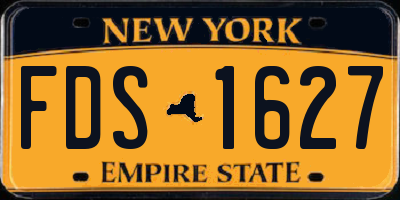 NY license plate FDS1627