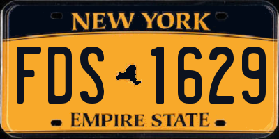 NY license plate FDS1629