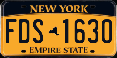 NY license plate FDS1630