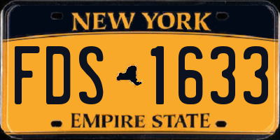 NY license plate FDS1633