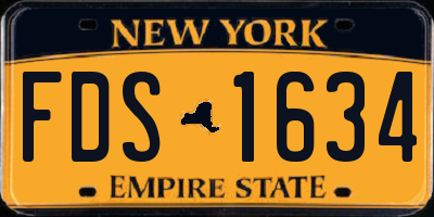 NY license plate FDS1634