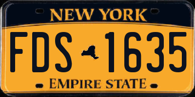 NY license plate FDS1635