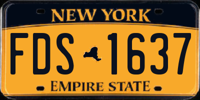NY license plate FDS1637