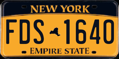 NY license plate FDS1640