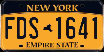 NY license plate FDS1641
