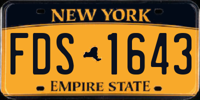 NY license plate FDS1643