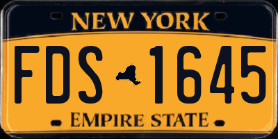 NY license plate FDS1645