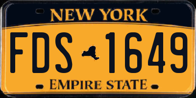 NY license plate FDS1649