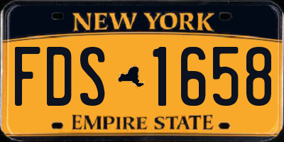 NY license plate FDS1658