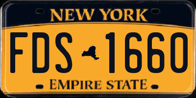NY license plate FDS1660