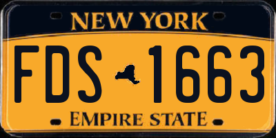 NY license plate FDS1663