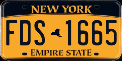NY license plate FDS1665