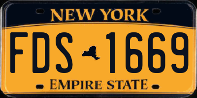 NY license plate FDS1669
