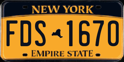 NY license plate FDS1670