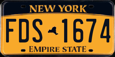 NY license plate FDS1674