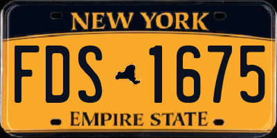 NY license plate FDS1675