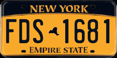 NY license plate FDS1681