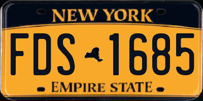 NY license plate FDS1685